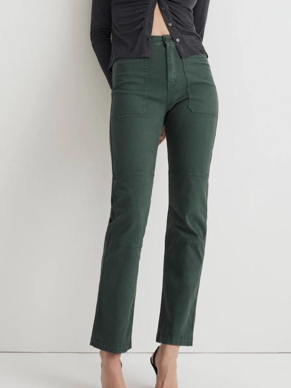 Madewell‎ 90s Straight Cargo Pant Women 28 Old Spruce Green Garment Dyed Canvas